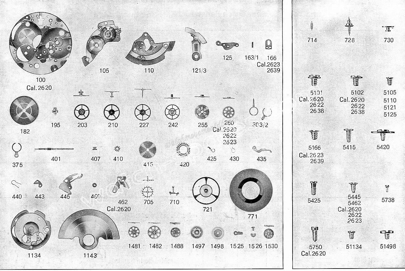 ETA 2638 watch spare parts