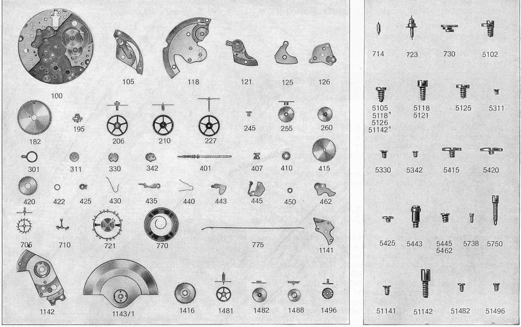 A Schild AS Calibre 1700 Watch spare parts